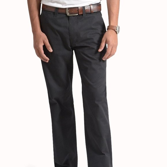 OLGYN Other - OLGYN Flat Front Straight Pocket Black Chino Pant